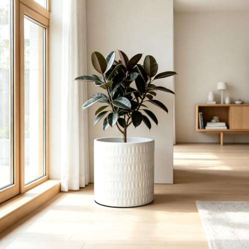 YUFDA 12 Inch Ceramic Plant Pot with Drainage by YUFDA - Used condition - Image 5