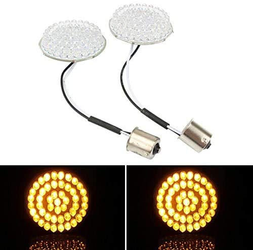 MACHSWON Clignotants LED pour moto, 2PCS avant et arrière feux clignotants inserts avec lentille de fumée 2PCS pour Harley