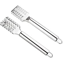 Fish Scaler, 2 Pack Fish Scale Remover Stainless Steel Fish Scale Brush Fish Descaler - Kitchen Fish Cleaning Tool by FUNZON Silver
