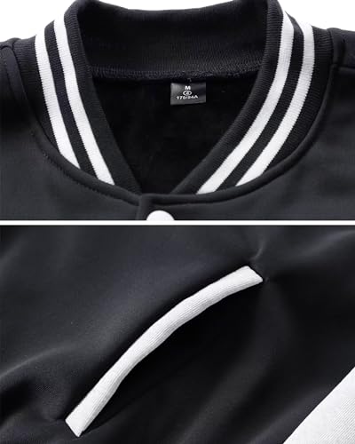 ACEFAST INC Men's Varsity Baseball Jacket Casual Letterman Bomber Jacket Windbreaker Lightweight Jacket3