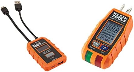 Klein Tools ET920 USB Power & RT250 GFCI Outlet Tester Bundle - Digital Meter for USB-A/C 2 41vofzD2ZBL. AC
