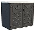 KINYING Larger Outdoor Storage Shed Weather Resistance, Resin Sheds & Outdoor Storage for Garden, Patios, Backyards, 48 Cu.Ft Tool Shed for Garbage Cans, Lawn Mower, Garden Tools,Black