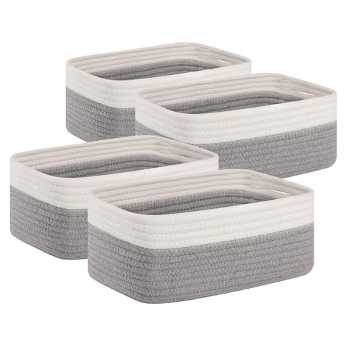 OIAHOMY 4 PACK 7L Storage Baskets for Organizing Storage Bins Grey