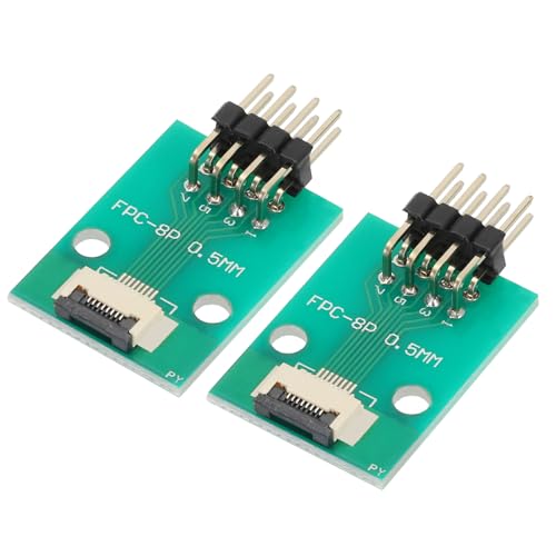 QUARKZMAN 2Pcs Placa Conector FFC FPC 8 Pines 0.5mm a Conector de Encabezado de Pin de Ángulo Recto de Doble Hila de 2.54mm Placa Convertidora de PCB para Televisores Lcd Cámaras