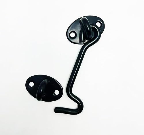 Miniatura 6 de Cerradura de puerta de granero, gancho de acero inoxidable de 4 pulgadas y pestillo de ojo de fácil bloqueo para puerta de granero al aire libre,