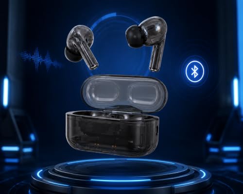 Image of BassPlus+ BT-160 True Wireless Earbuds, Bluetooth 5.3 TWS Earphones with HD Mic, Deep Bass Sound, 26H Playtime, Touch Control, Type-C Charging & Silicone Case with Hook (Black)