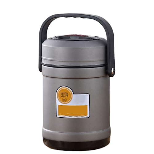 ANSNOW Contenitore per Cibi Caldi Edi, Contenitori per Pranzo Al Sacco a Bocca Larga, Impilabili, a Prova Di Perdite, in Acciaio Inossidabile, per Uomo e Donna, per Campeggio da Picnic/Grigio/2,5 Li