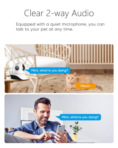 Image of VSTARCAM Interactive Pet Camera with Dual WiFi Antennas, 360 Pan-Tilt, 2K Dog & Cat Camera with Phone APP, 2.4GHz WiFi, IR Night Vision, Motion Detection, 2-Way Audio, Dog Cameras for Pet Monitoring