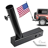 DenForste Hitch Flag Pole Holder, Flagpole Hitch Mount Universal, Angled Flag Pole Holder, Fit for 2 inch Hitch Receiver, Compatible with Trailer Truck Jeep RV Pickup