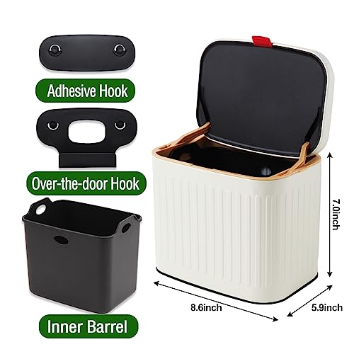 Kitchen Trash Can With Lid, Detachable Compost Bin Stainless Steel Trash Can Small Compost Bin Countertop Wall-Mount Kitchen Food Waste Bin Hanging Garbage Can For Cabinet, Under Sink, Bathroom #TOP4