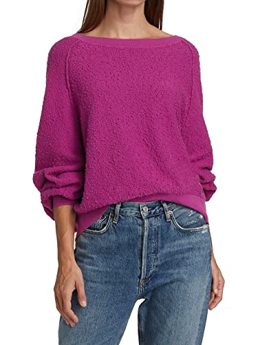 Free People Women’s Found My Friend Textured Pullover Sweater Wild Aster Medium #TOP20