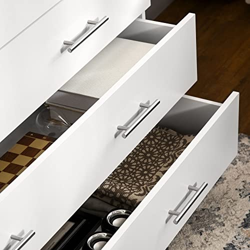 Miniatura 8 de Homcom Cómoda Con 4 Cajones De Dormitorio De Madera Con Patas Cómoda De Noche Moderno Para Salón Oficina Entrada 112x38,2x81 Cm Blanco