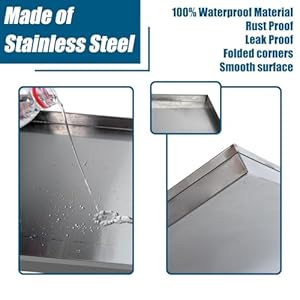 47.2″x29.1″ Stainless Steel Tray Replacement Pan for Pet Cage Dog Crate Kennel, Flat Bottom Tray, Leakproof Line