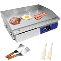 TAIMIKO Elektrische Grillplatte, Professionell, 55 x 35,5 cm, 2 Kochzonen, 3000 W, Kommerziell, Edelstahl, Freistehend, Mit Thermostat Und Abnehmbarer Saftwanne