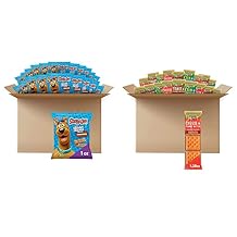 Kelloggs SCOOBY-DOO! Baked Graham Cracker Snacks, Made with Whole Grain, Kids Snacks, Cinnamon 40 Pouches + Keebler Sandwich Crackers, Single Serve Snack Crackers, Variety Pack 45 Packs