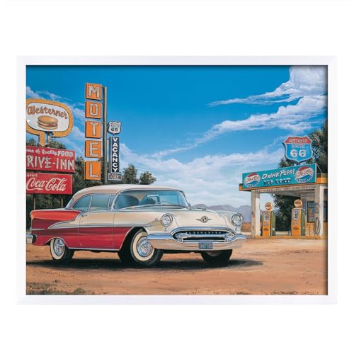 Route 66 tableau encadré 74x59 cm Amarillo Memories finition galerie
