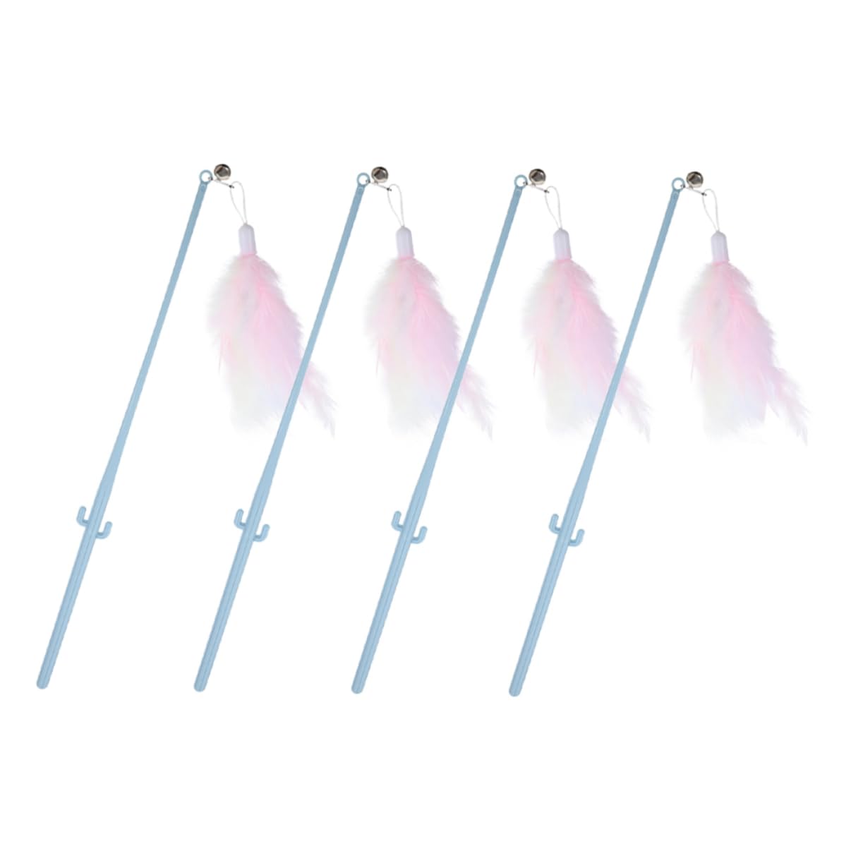 POPETPOP 16pièces Jouet Interactif pour Chat avec Plumes Et Cloche Canne à Amusante pour Intérieur Stimule Activité Physique Et Réduit Ennui