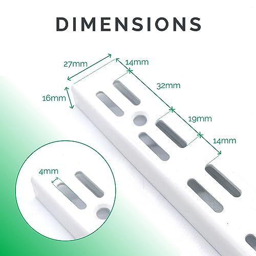 EAI Twin Slot Wall Mounted Upright Shelving - Pack of 10, White, 1000mm | Strong, Heavy Duty Steel Shelf | For Shed, Garage, Indoor Storage | Easy To Install Rack 3 EAI Twin Slot Wall Mounted Upright Shelving - Pack of 10, White, 1000mm | Strong, Heavy Duty Steel Shelf | For Shed, Garage, Indoor Storage | Easy To Install Rack - Image 3