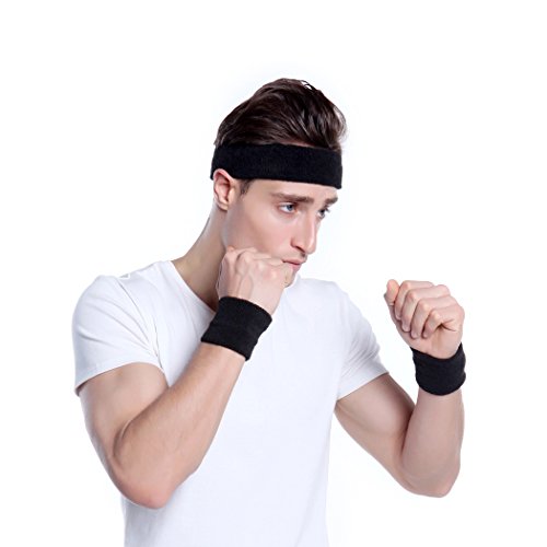 BEACE Faixa de transpiração esportiva para homens e mulheres – Faixa de transpiração de algodão atlé