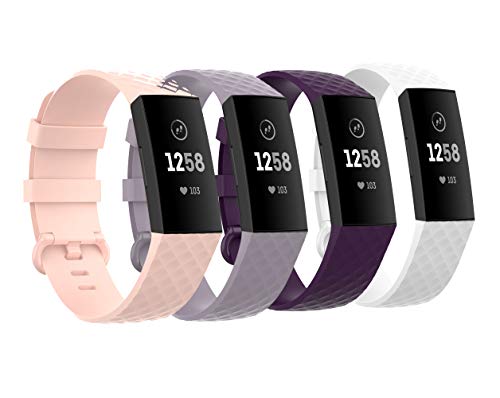 Maspen Compatible for Bracelet Fitbit Charge 3/Charge 3 Special Edition,Bracelet de Sport en Remplacement Silicone Sport Réglable Bracelet Accessoire Cover