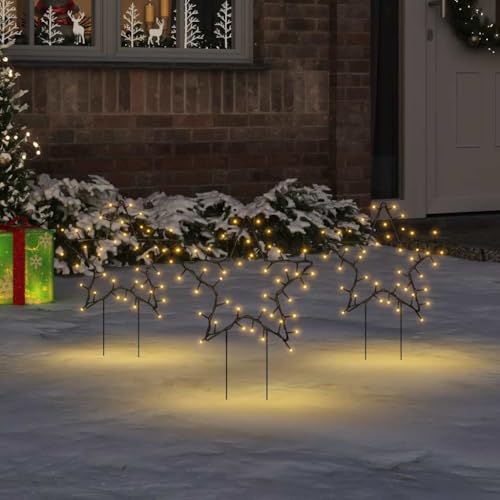 Étoile de Noël lumineuse fer 50 LED piquet intérieur extérieur 29 cm