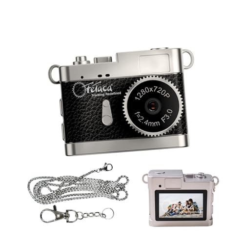 Image of FETACA Mini Digital Camera with Filter Modes, 720p HD Video, Flashlight & Keychain | Portable Cute Vlogging Camera for Travel, Gifts & Fun (Matte Black)