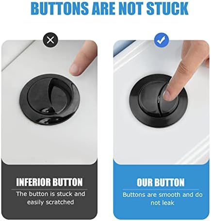 Toilet Flush Button Replacement Black, Ancable 38mm Dual Toilet Flush Button Round Head Toilet Flush Button Replacement Accessories for Bathroom Toilet Water Tank Repair