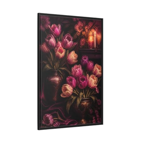 Toile tulipes violettes 80x120 cm pour habiller un grand mur