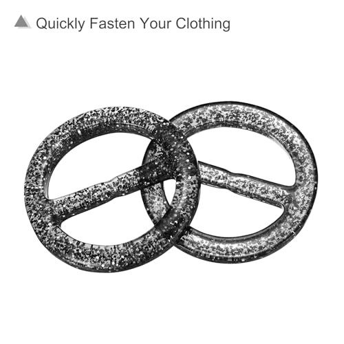 Image of uxcell Plastic Tee Shirt Clips, Round Bling Resin Scarf Ring Buckle, Fashion Tie Circle Clip