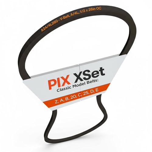Image of PIX A24 /4L260 Wrapped Construction V-Belt, 26 inch OC | A /4L Section, 1 /2 inch Width | Heavy-Duty Rubber Drive Belt for Generators, Compressors, Pumps, Crushers, Blowers, & Rolling Mills