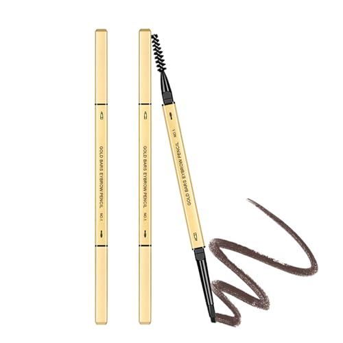 Eyebrow Pencil Dual-Sided Eye Brower Pencil, Fine Tip Rapid Brow Precise Sweatproof Brow Pen with Brow Combs (05# Dark Brown 2 Pcs)