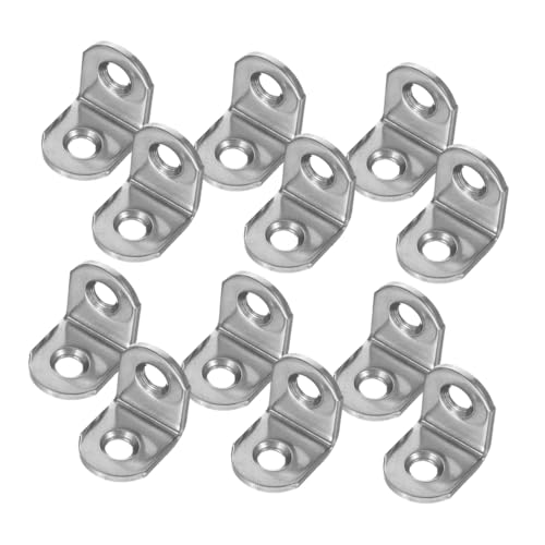 OUNONA 12pcs Table and Chair Corner Code Wood Shelf Bracket Metal Brackets Small l Brackets Shelf Brackets Angle Brackets Corner Braces for Wood Connector Right Angle Stainless Steel