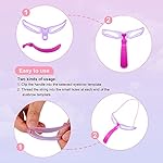 Honoson 8 Pieces Eyebrow Stencil 8 Styles Eyebrow Template Reusable DIY Grooming Shaping Kit Washable Brow Template with Handle Stainless Steel Tweezers and Foldable Razor (Chic Style) - Image 3