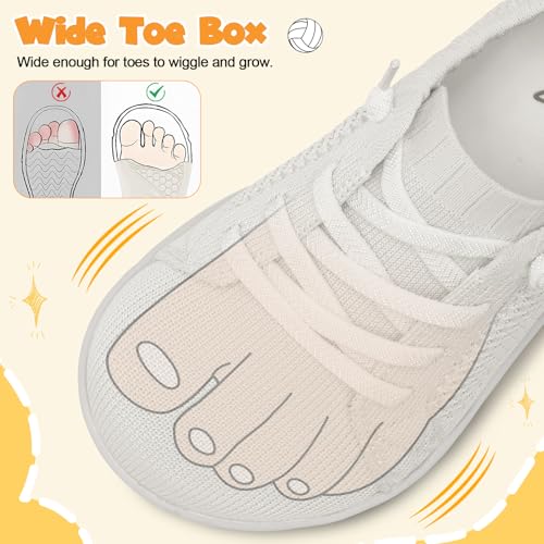 Image of LeIsfIt Toddler Shoes Girls Boys Wide Shoes Kids Zero Drop Minimalist Sneakers Barefoot Slip on Tennis Sneakers