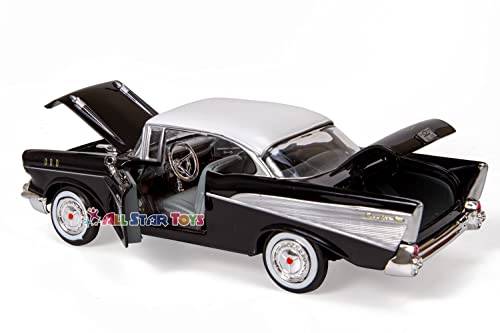 1957 Chevy Bel Air Negro modelo 1:24 Motormax miniatura 4