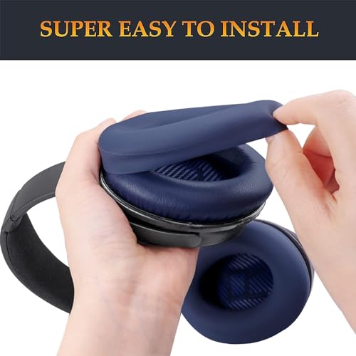 Image of SOULWIT Replacement Kit for Bose QuietComfort 45 (QC45) /Quiet Comfort 35 (QC35, QC35II) /QC SE /QC Wireless Headphones, Ear Pads Cushions + Headband + Silicone Earpads Cover Protector - Blue