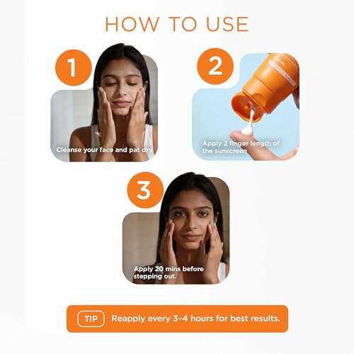 Image of SKINQ Sun Protect Gel Sunscreen SPF 50+ PA++++ with Vitamin C | Zero White Cast | UVB Protection | Lightweight, Non-Greasy | For Normal, Dry & Sensitive Skin | In-Vivo Tested | Dermat Formulated | 45ml