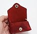 Handmade Genuine Leather Coin Purse, Snap Closure, Tiny (Dark Red, x)