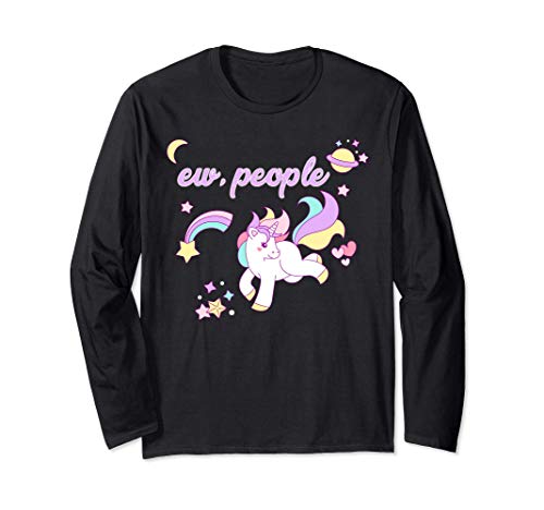 Ew People Amante Divertido del Unicornio Manga Larga