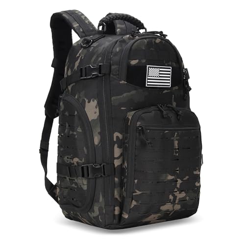 30L Hiking Backpack Lightweight Outdoor Daypack Camping Backpack Outdoor Travel Daypack Day Pack for Man Woman (Black Camo)