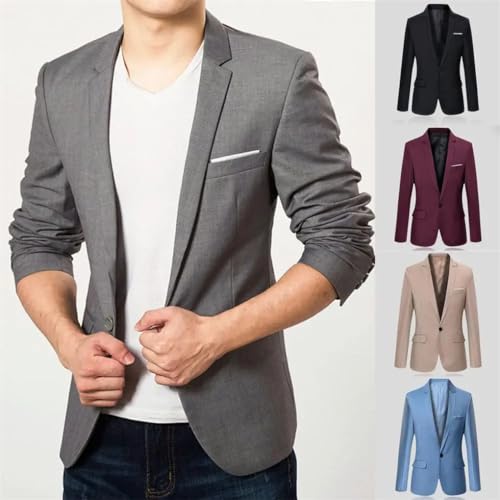 Men's Single Button Casual Sport Coat Suit Jackets Slim Formal Blazer3