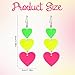80s Neon Earrings for Women 1 Pair Colorful Lightning Hoop Stud Earrings Candy Color Acrylic Neon Heart Earring Pendant for 80 s 90s Outfit Glow Party 80s Accessories Jewelry - Pink Yellow Green