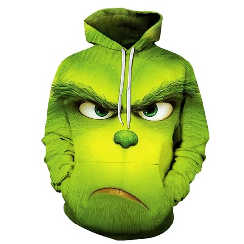 JEQHOZ Moletom com capuz masculino e feminino de manga comprida e gola redonda verde para outono e i