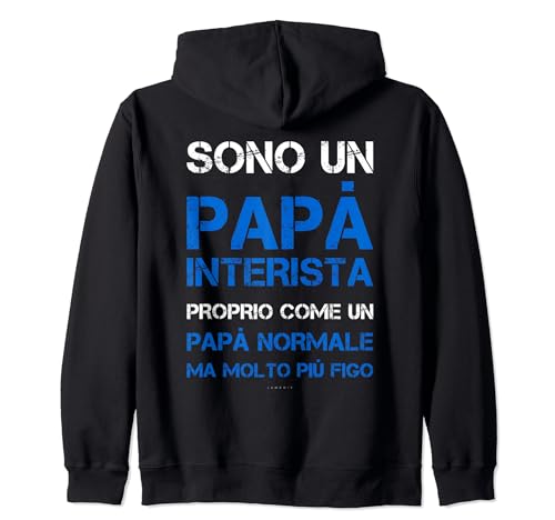 Felpa Zip Cappuccio Inter Divertente Regalo Papà Interista Felpa con Cappuccio