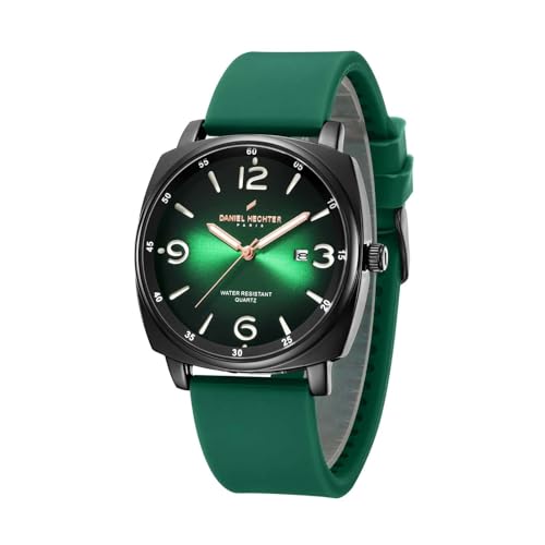 Image of Daniel Hechter Paris Vaneau Collection Analog Watch for Men - Water Resistant Quartz Movement, Date Display with Silicon Strap