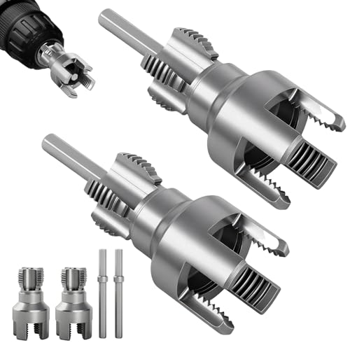 2PCS Pipe Threading Tool, 1/2" & 3/4" Dual-Function Internal &