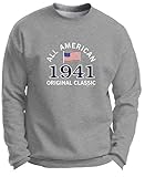 Birthday Gifts For All 80th Birthday Decorations 80th 1941 All American Premium Crewneck Sweatshirt Large LtStl Light Steel