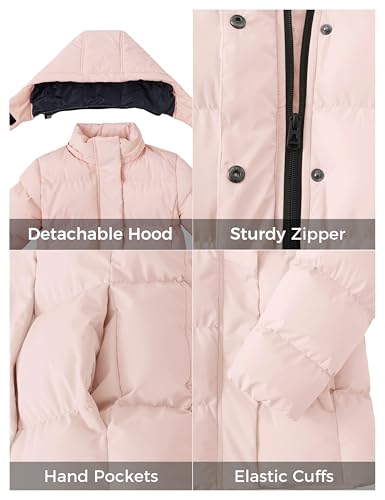 Image of ZSHOW Girls' Lightweight Puffer Jacket Warm Hooded Quilted Outerwear Jacket