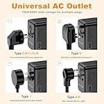 Universal Travel Adapter, VYLEE 45W International Plug Adapter with PD Fast Charging, 5-Port (1 AC/1 USB-A/3 USB-C), Wall Charger Worldwide Travel Essentials Plug for USA EU UK AUS Japan (Black) - Image 5
