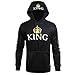 Pareja Impresión Corona King & Queen Sudaderas con Capucha Manga Larga Jersey...